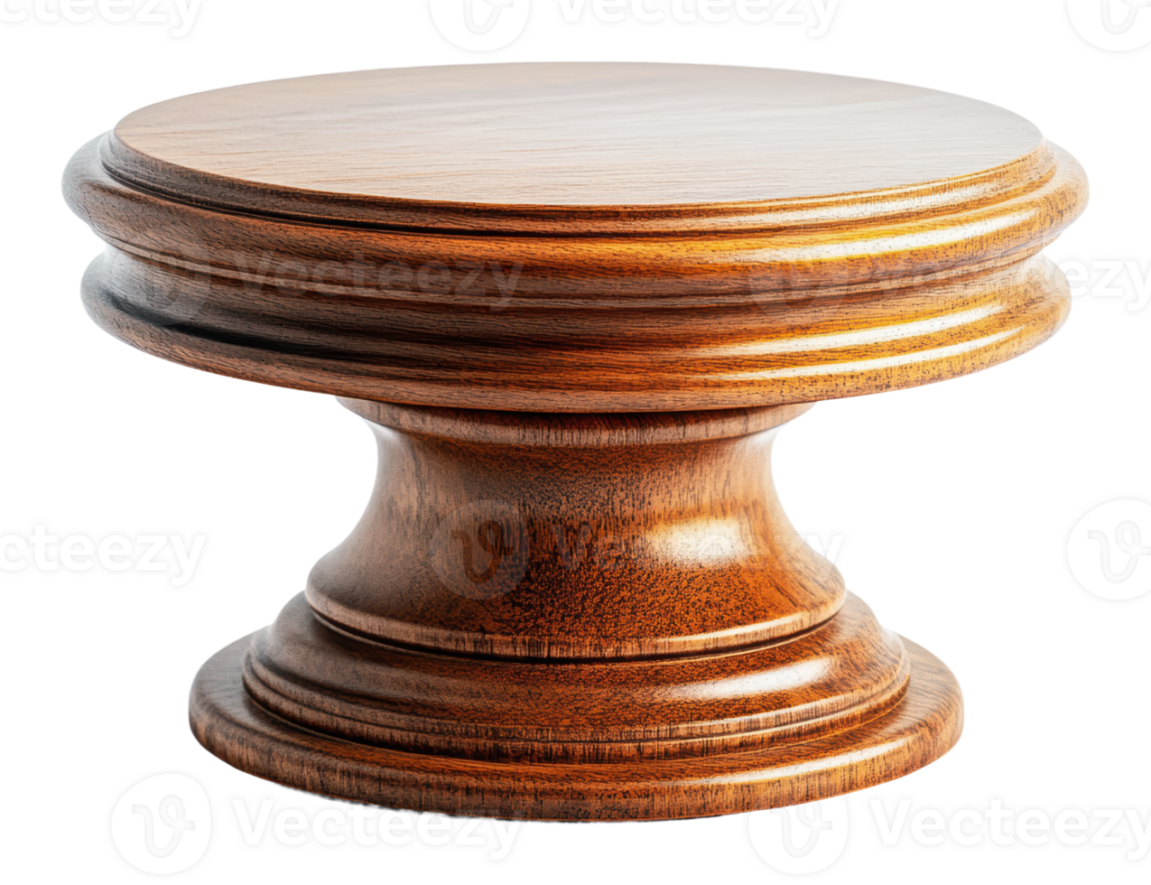 Smooth round wooden display pedestal png