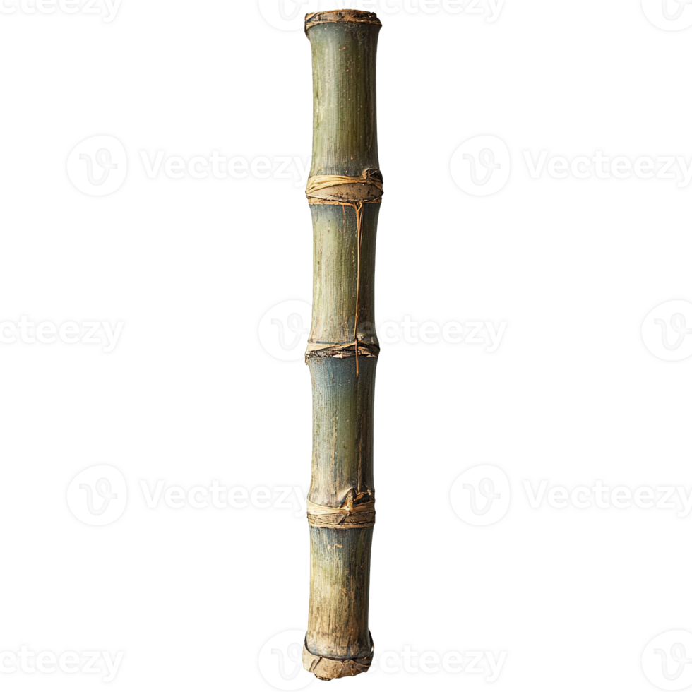 Detailed view of a bamboo stalk highlighting nodes and smooth texture png