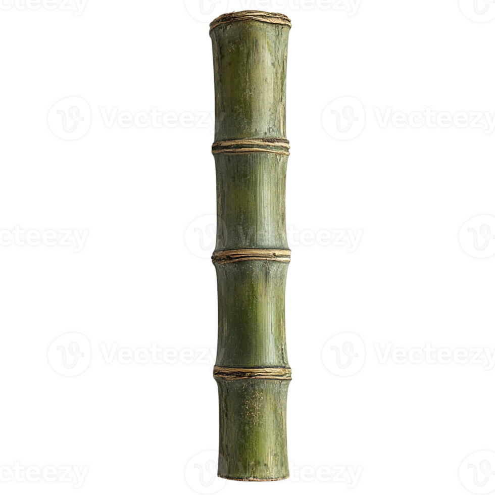 Fresh green bamboo stalk with visible nodes and natural texture png