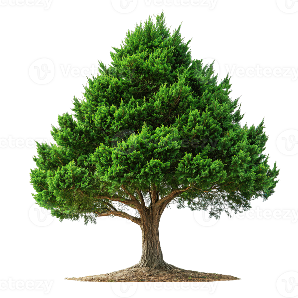 Natural Cedar Tree with Full Foliage and Rustic Trunk Details png