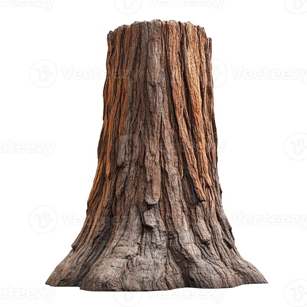 Massive Tree Trunk Structure with Intricate Natural Detailing Isolated on Transparent Background png