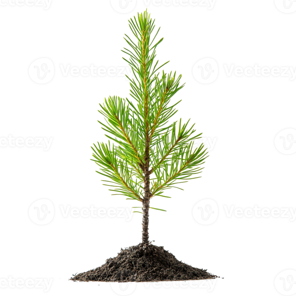 Lush, Verdant Foliage of a Coniferous Pine Tree Against a Transparent Background png