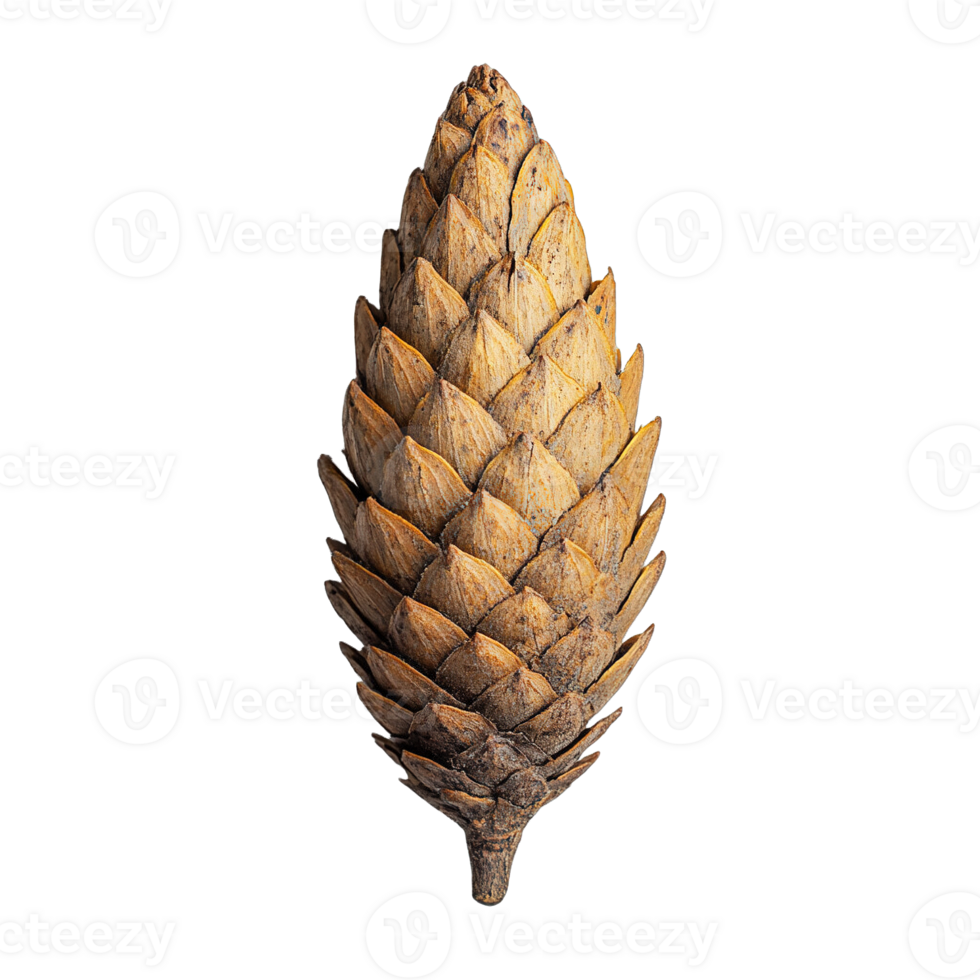 Elegant Pine Cone with Rich Color and Intricate Scale Structure on Transparent Background png