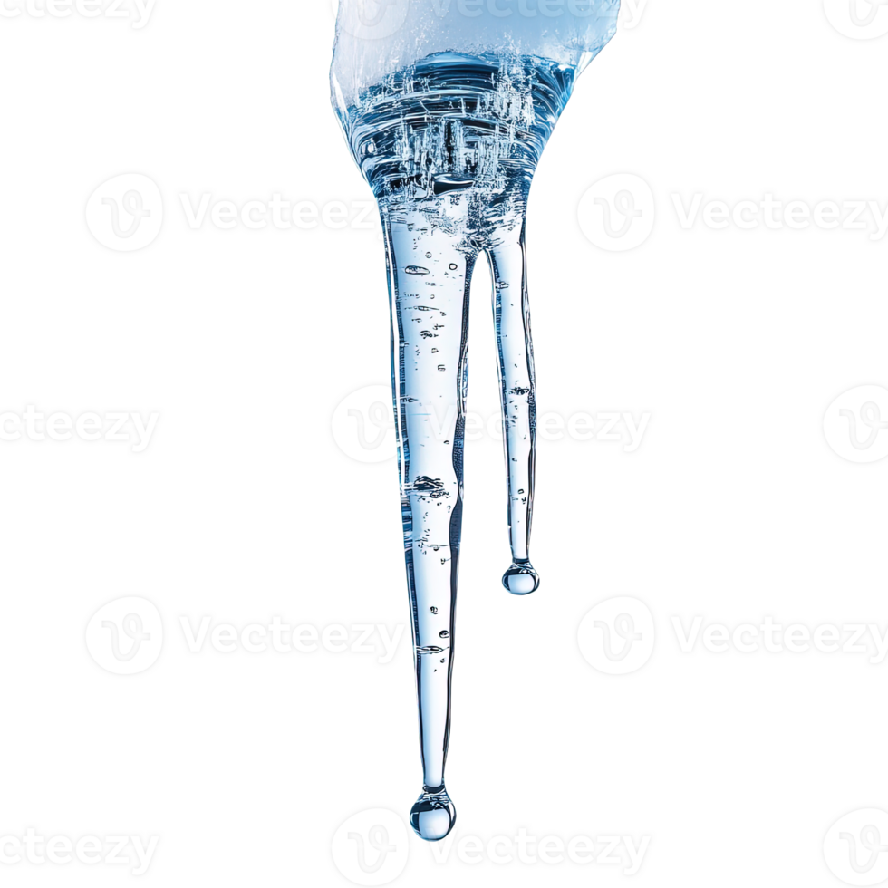 Detailed Icicles with Clear, Reflective Surfaces in Cold Weather png