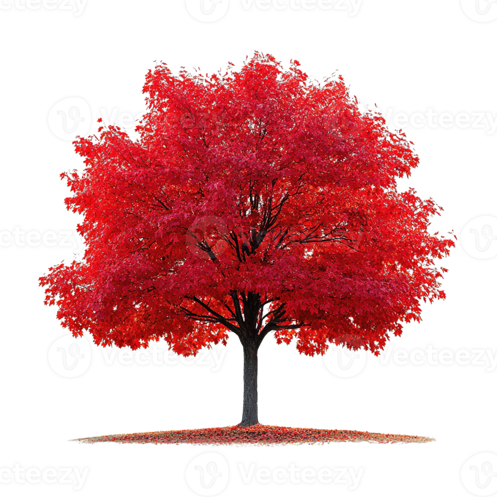 Brilliant Red Foliage of Maple Tree Showcasing Peak Autumn Colors png