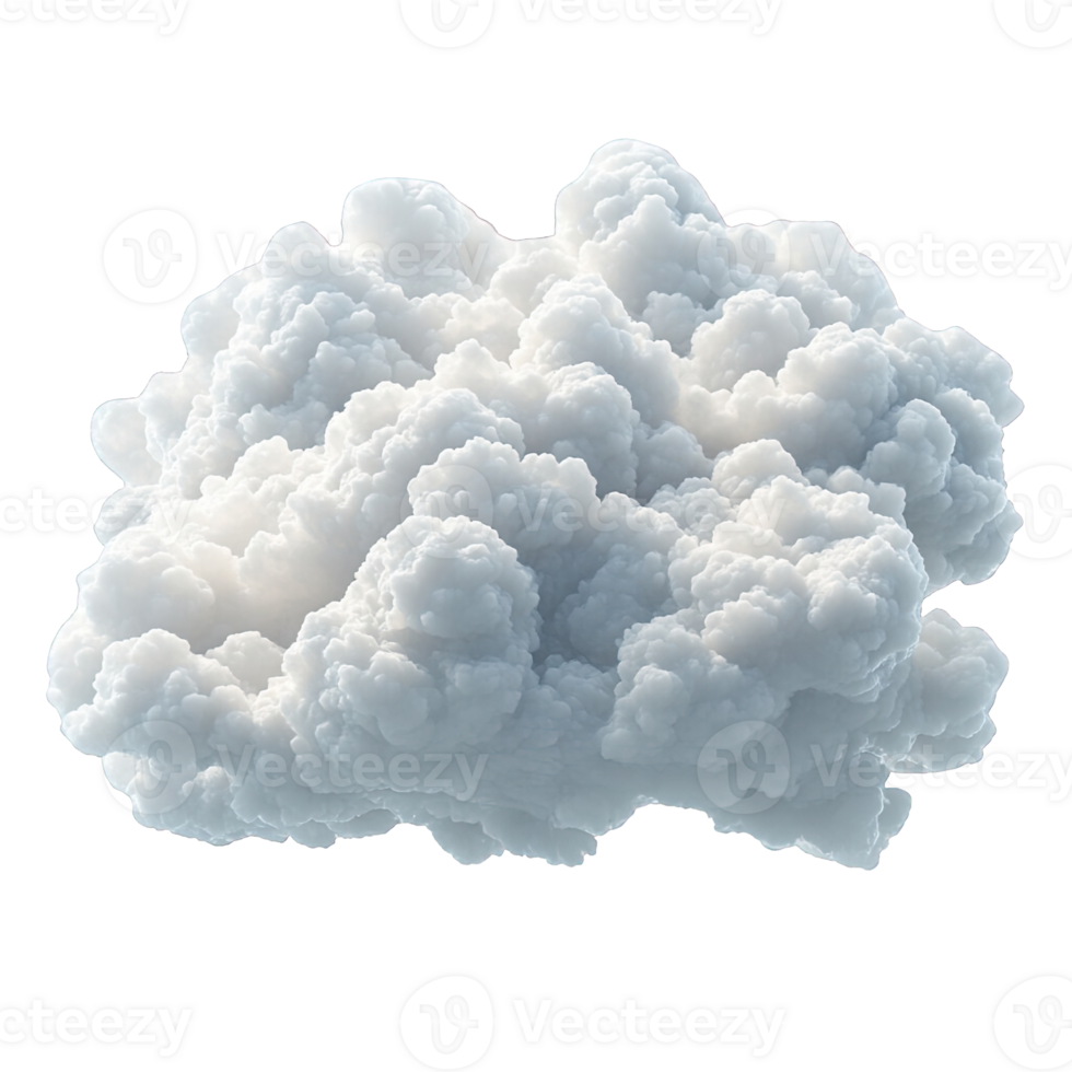 Intricate Fluffy Cloud with Dynamic Shapes and Textures png