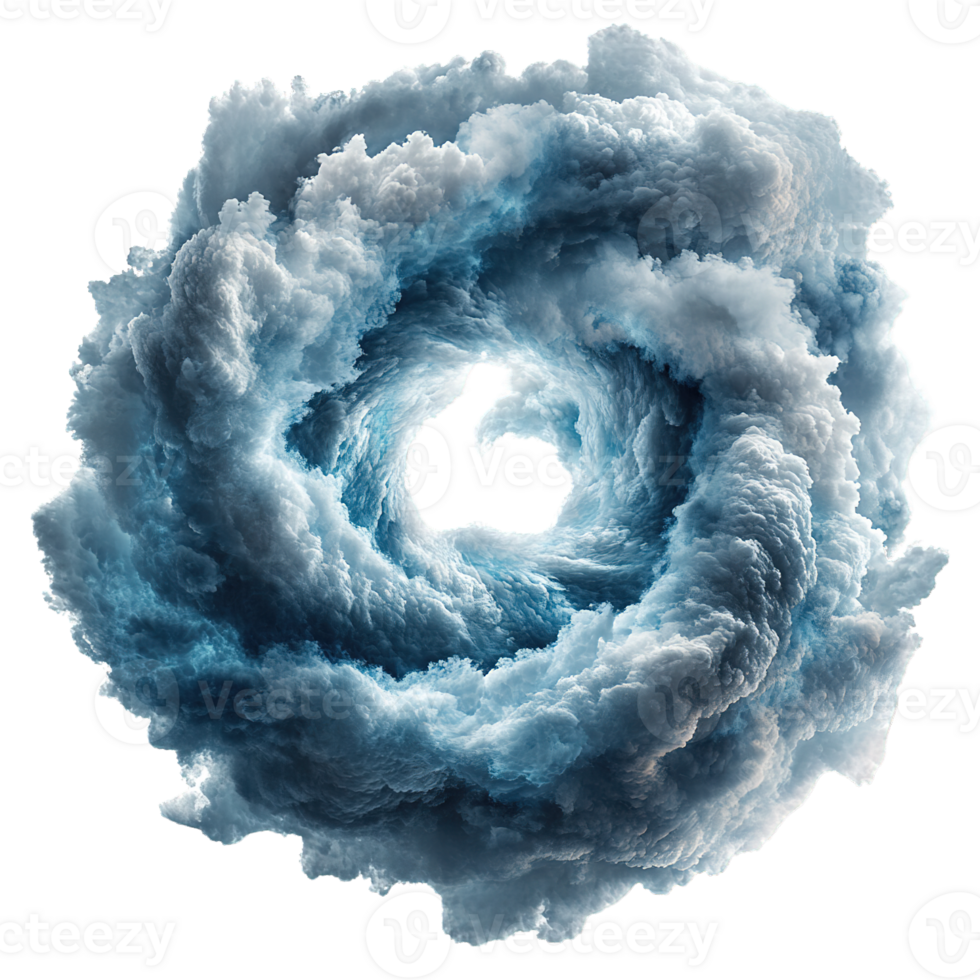 Spiraling Storm Clouds with Glowing Center Captured in Mid-Motion png