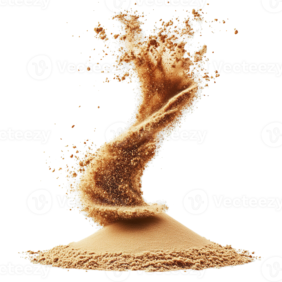 Sand Tornado Swirling with Force and Grace Isolated on Transparent Background png