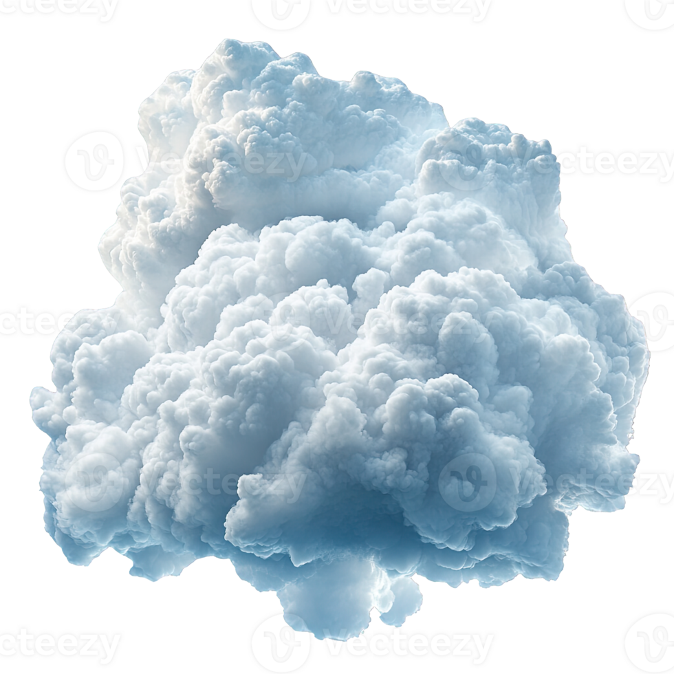 Dense Fluffy Cloud with Varied Textures and Wispy Edges png