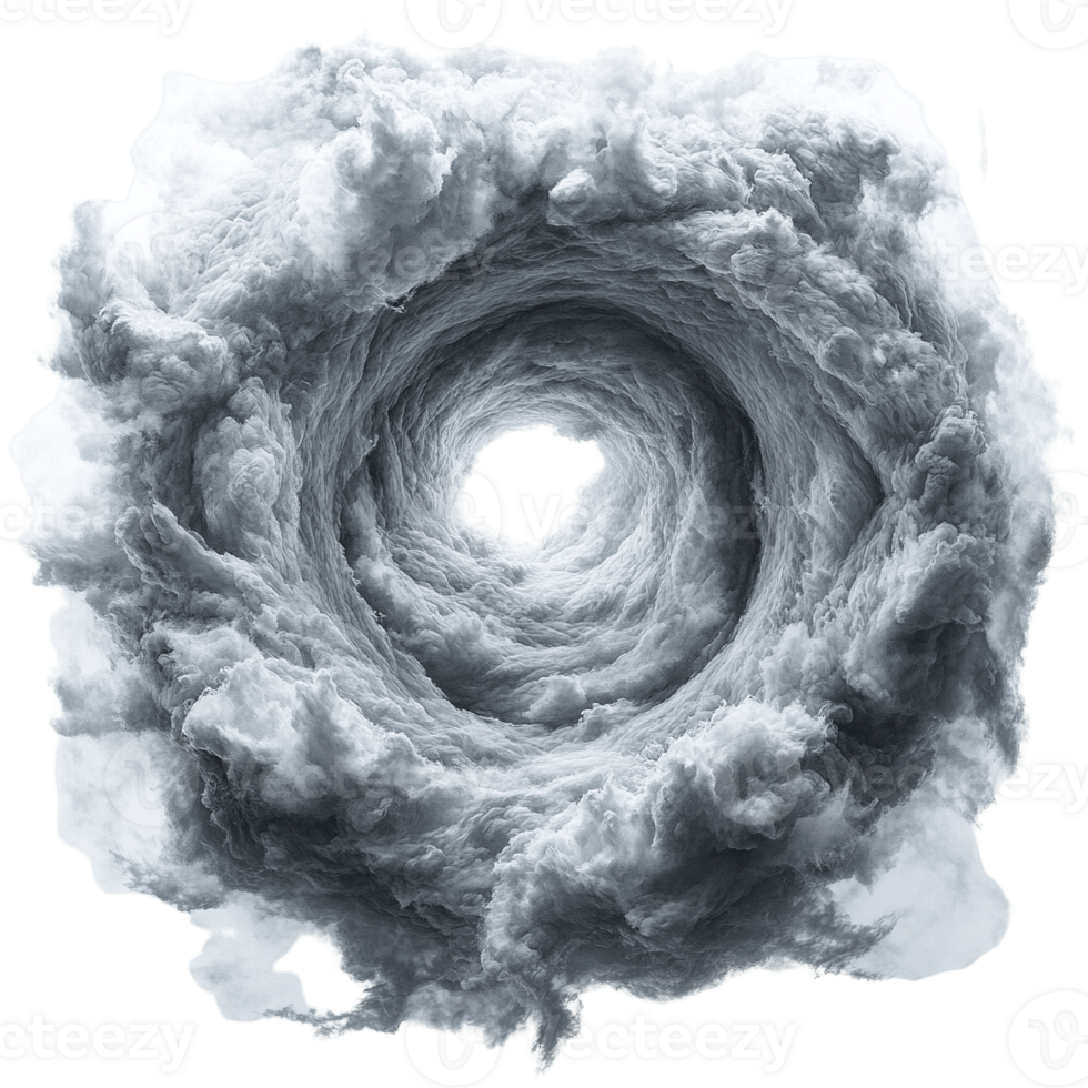 Dramatic Sky Vortex with Spiraling Clouds Isolated on Transparent Background png