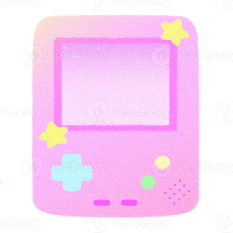 Vaporwave Purple Game boy Game control Retro style 90s 80s clipart isolated illustration hand drawn png