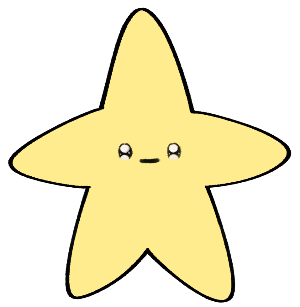 Star clipart Cartoon Simple colors illustration hand drawn isolated for Christmas decorations png