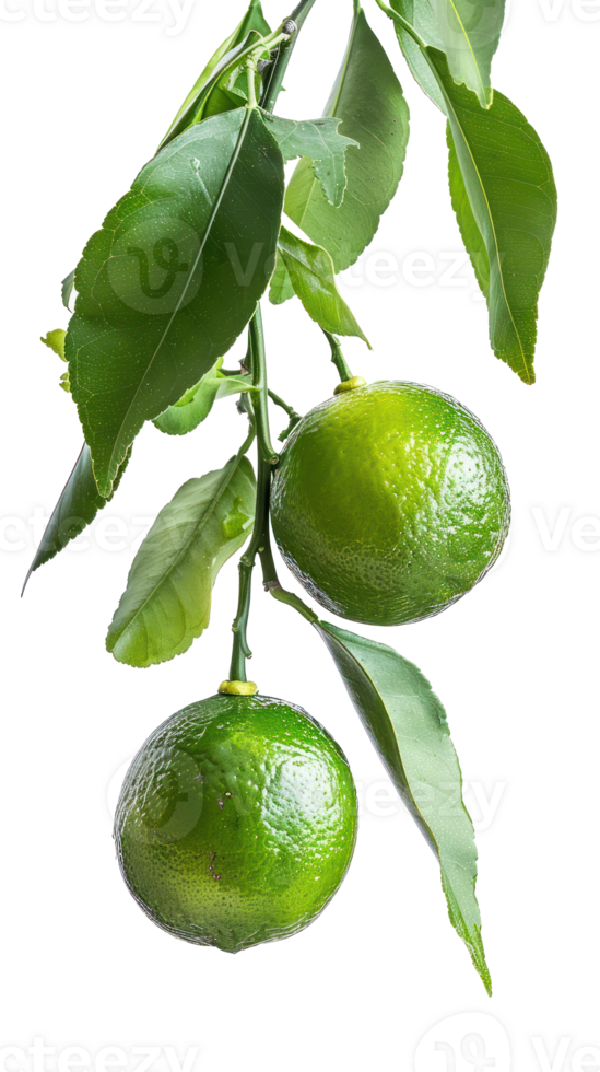 Lime on branch isolate on transparency background png
