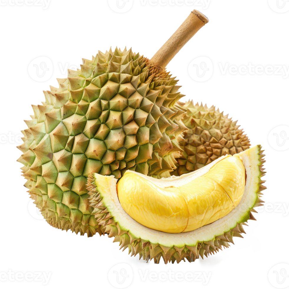 durian fruit, clipping path isolate on transparency background png