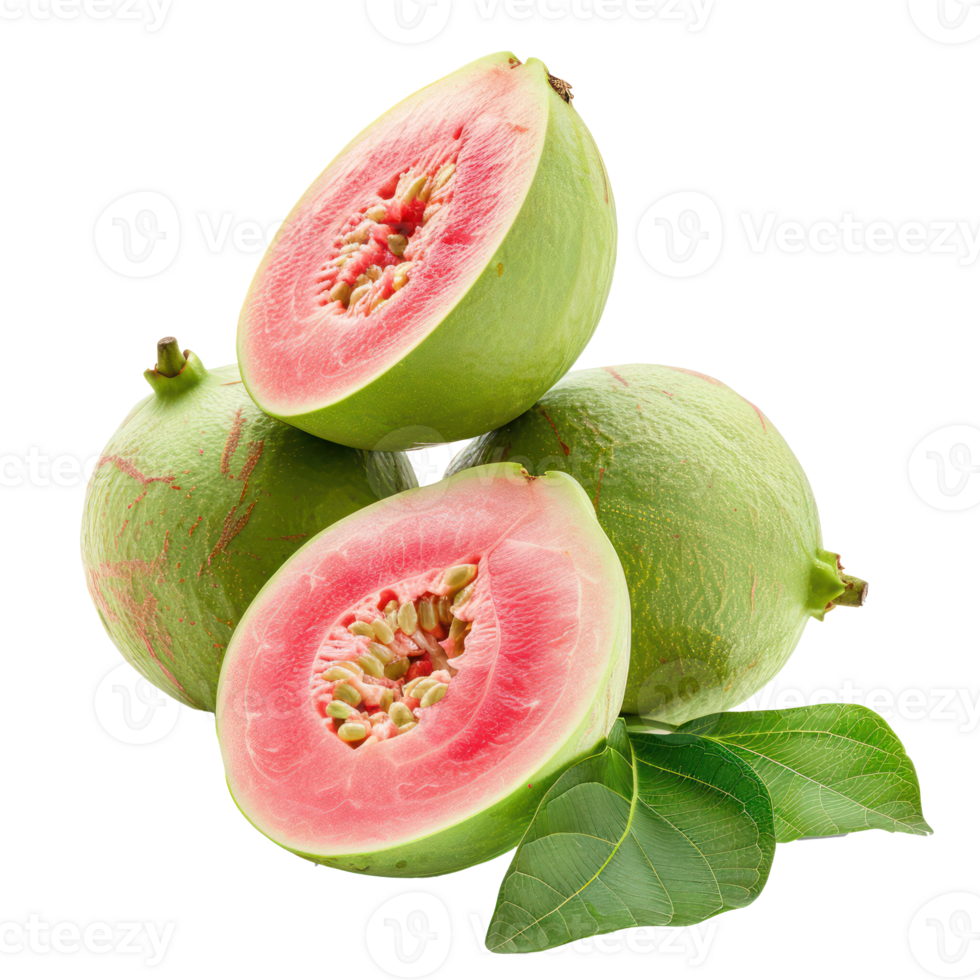 Heap of Fresh Guava, clipping path isolate on transparency background png