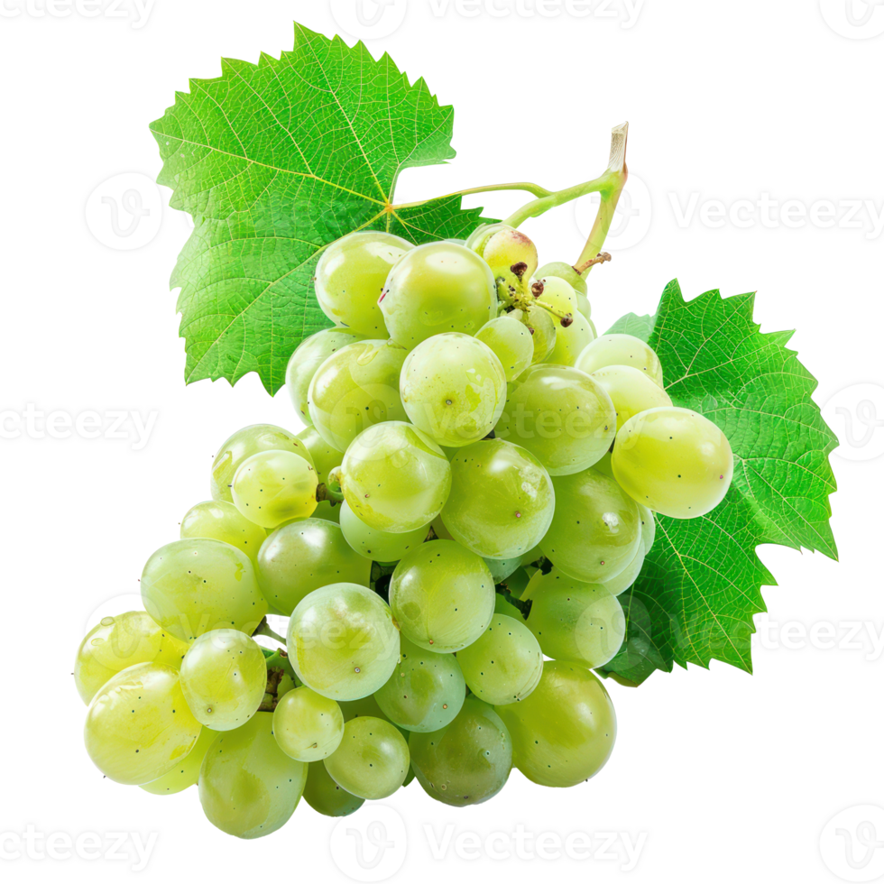 Green grapes, clipping path isolate on transparency background png