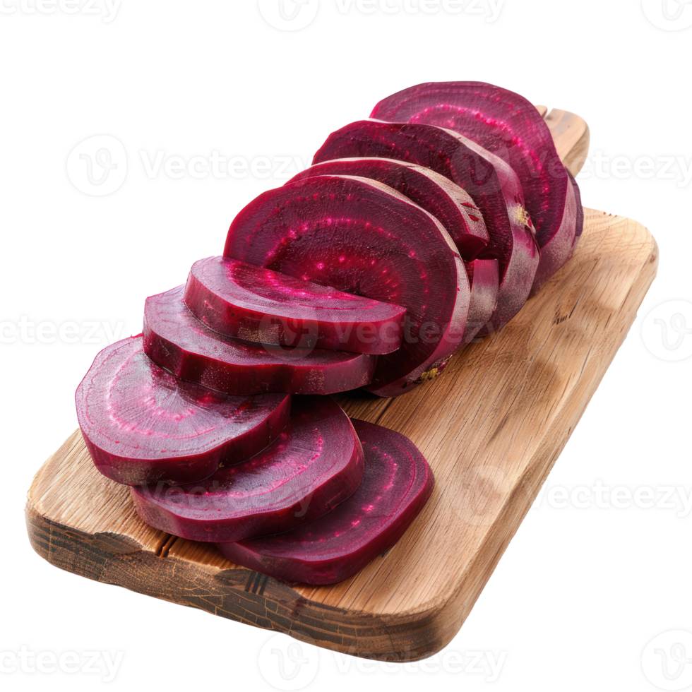 Sliced Beet on chopping board isolate on transparency background png