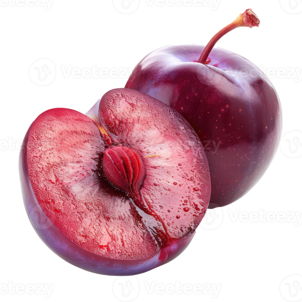 Plum, clipping path isolate on transparency background png