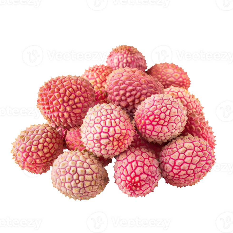Heap of Fresh Lychee, clipping path isolate on transparency background png