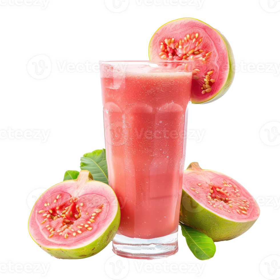 Guava Smoothie drink front view isolate on transparency background png