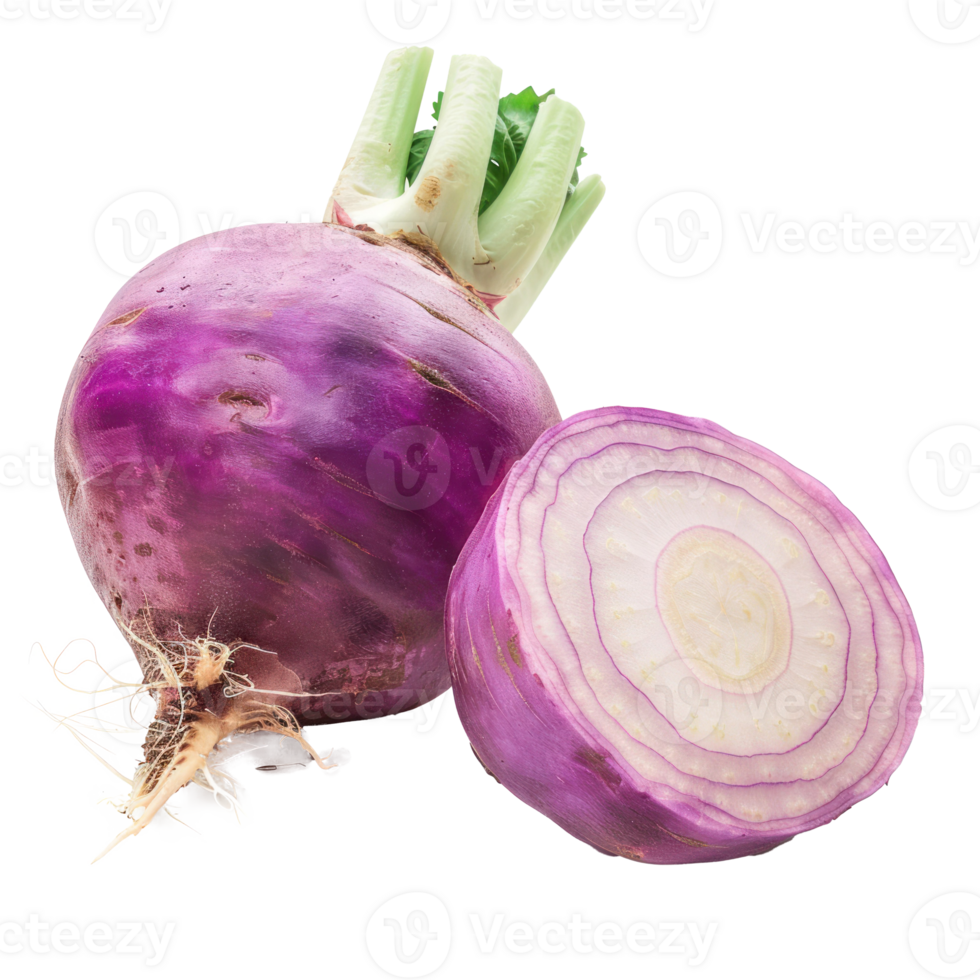 whole and half Turnips isolate on transparency background png