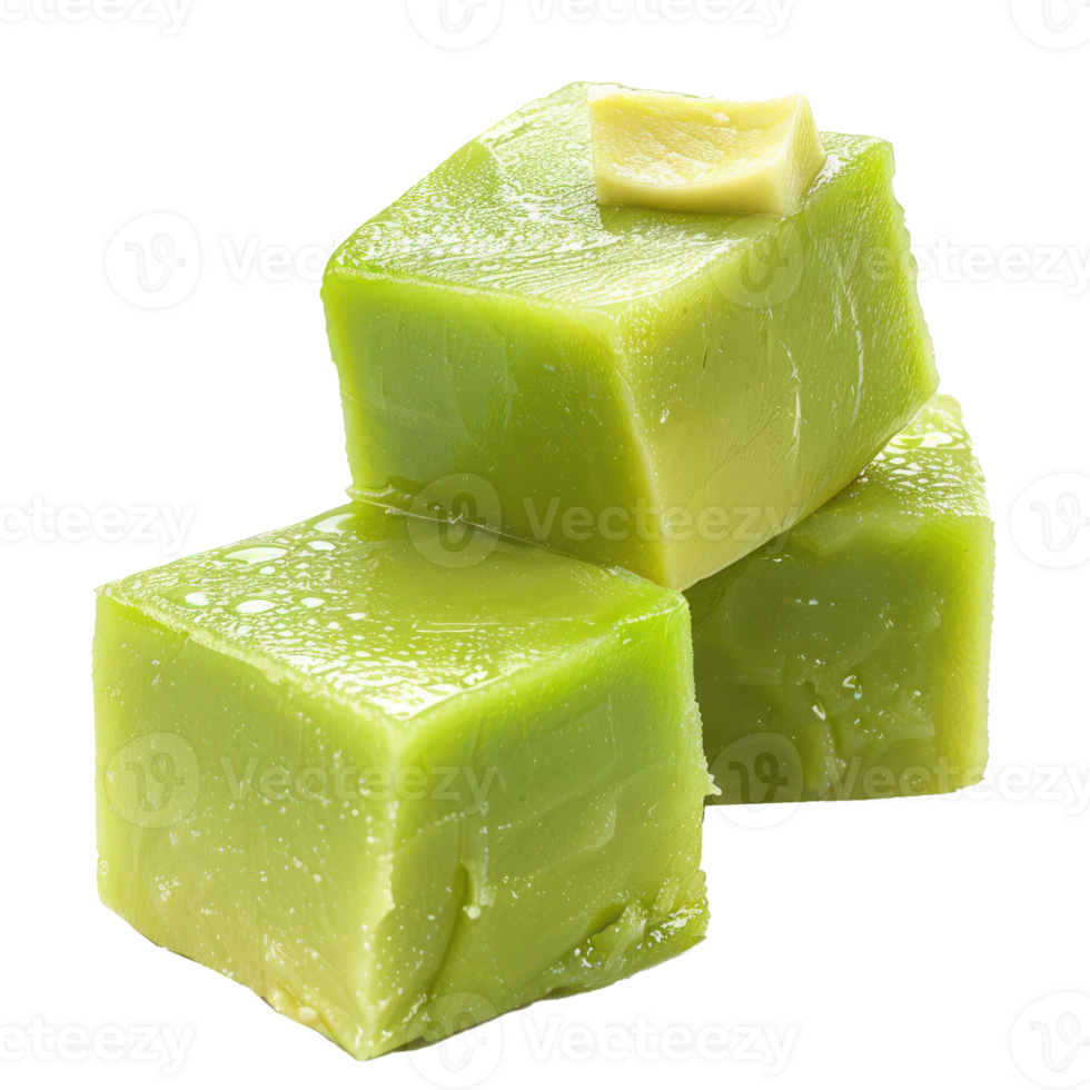 Cubes of Avocado isolate on transparency background png