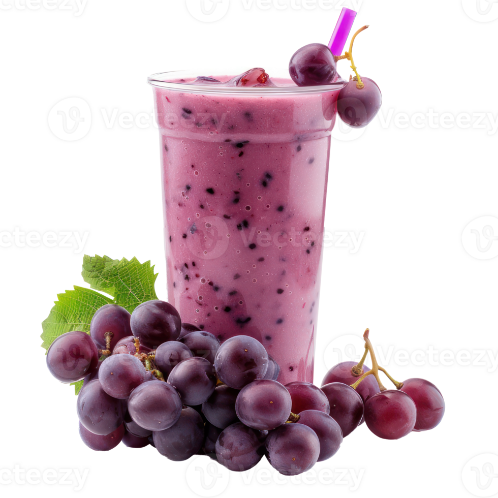 Red grapes Smoothie drink front view isolate on transparency background png