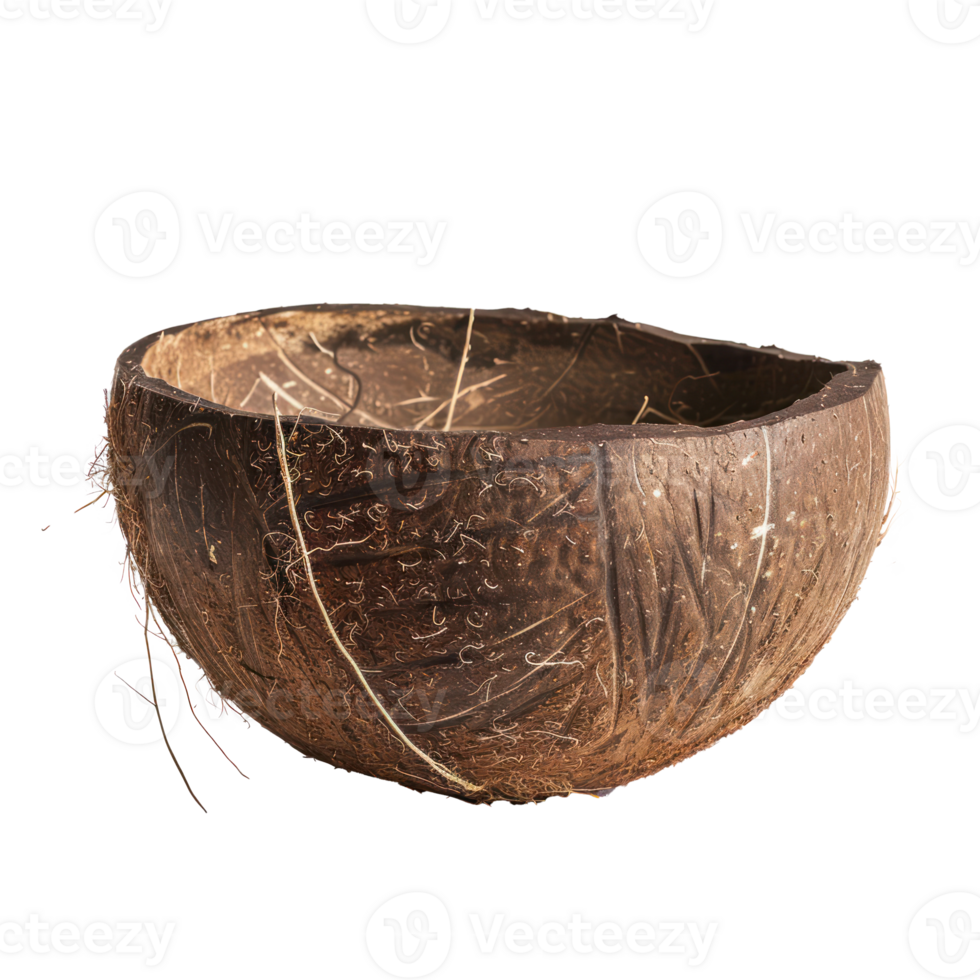 Coconut in a bowl front view isolate on transparency background png