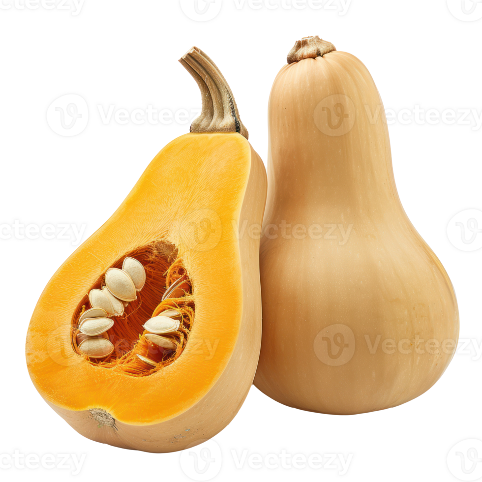 Butternut Squash, clipping path isolate on transparency background png
