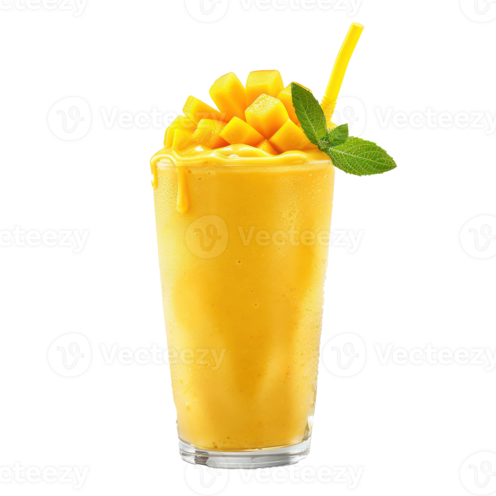Mango Smoothie drink front view isolate on transparency background png