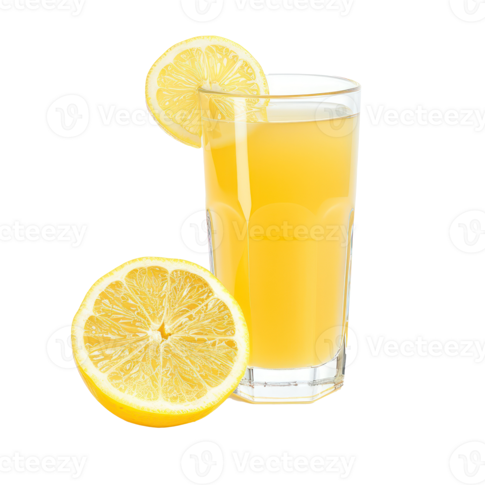 Lemon juice front view isolate on transparency background png