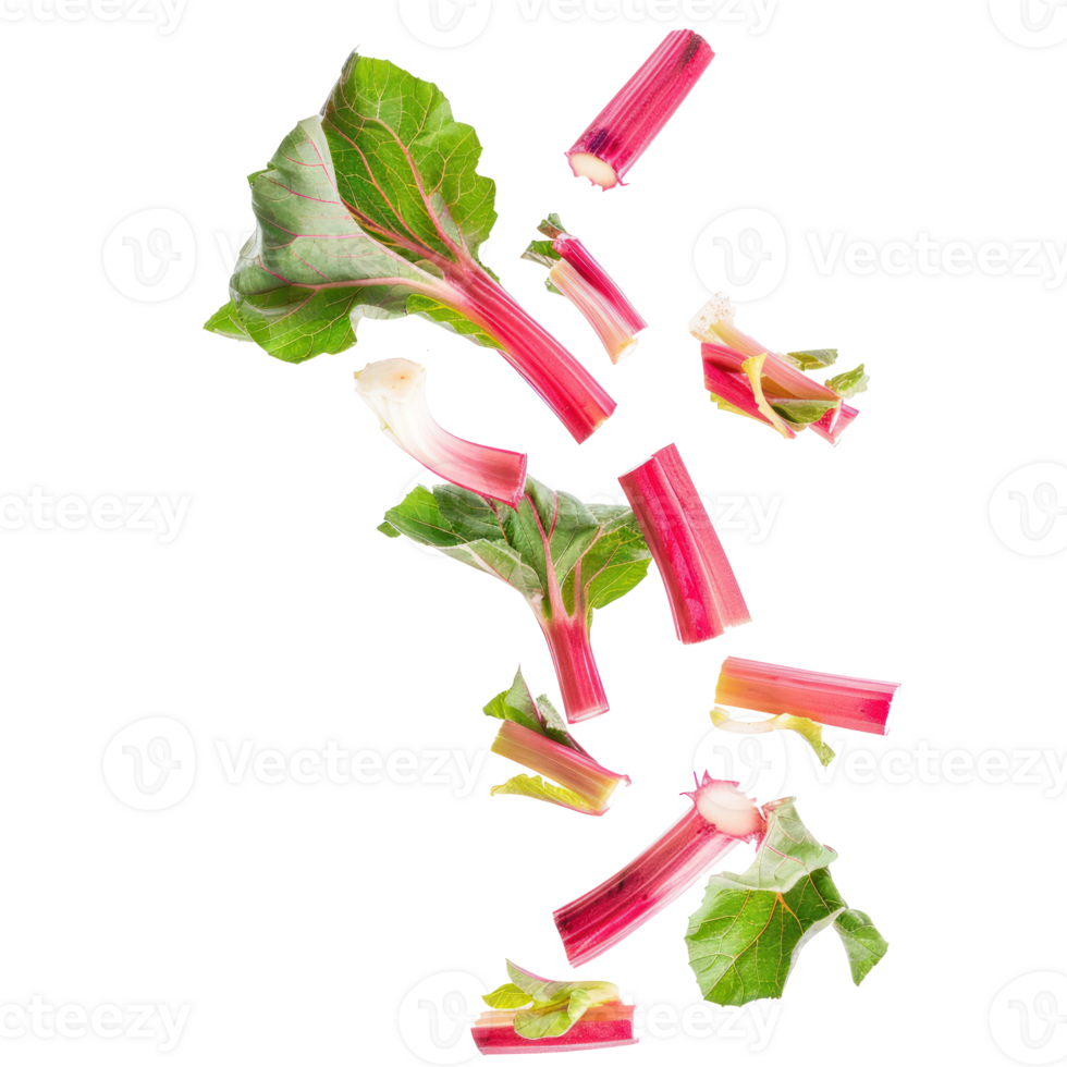 Falling Rhubarb isolate on transparency background png
