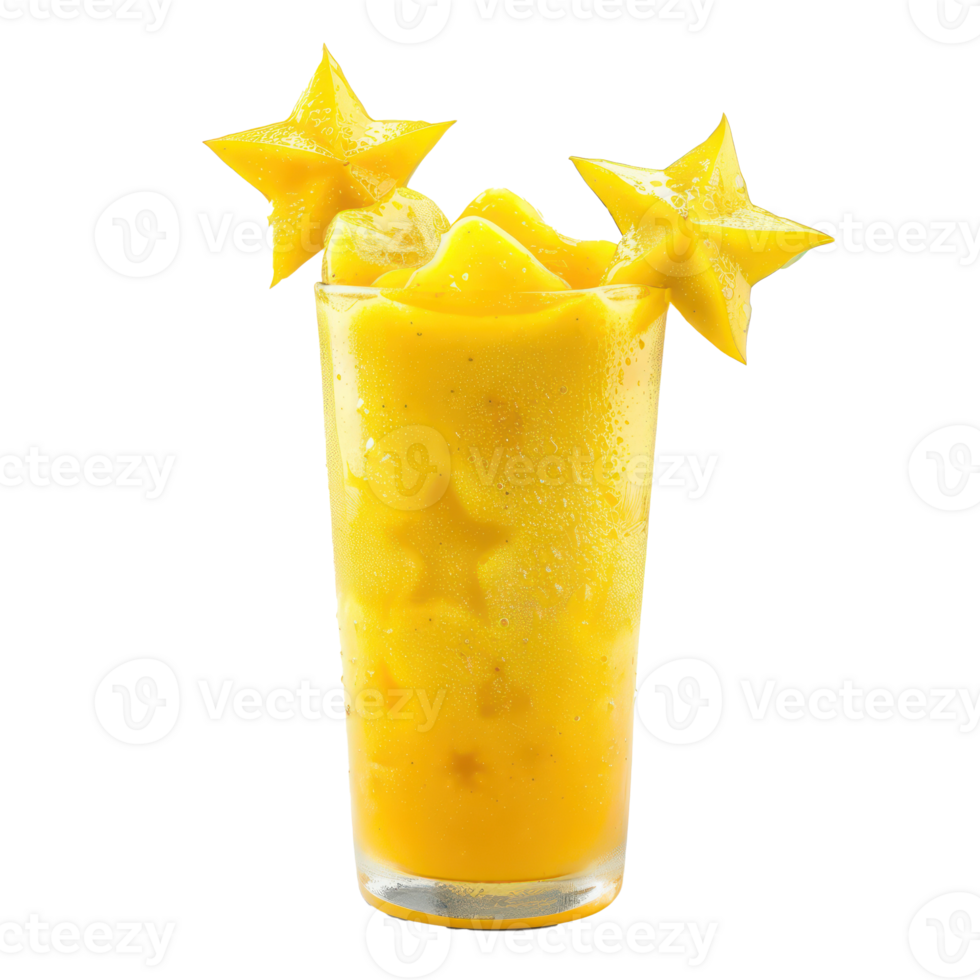 star fruit Smoothie drink front view isolate on transparency background png