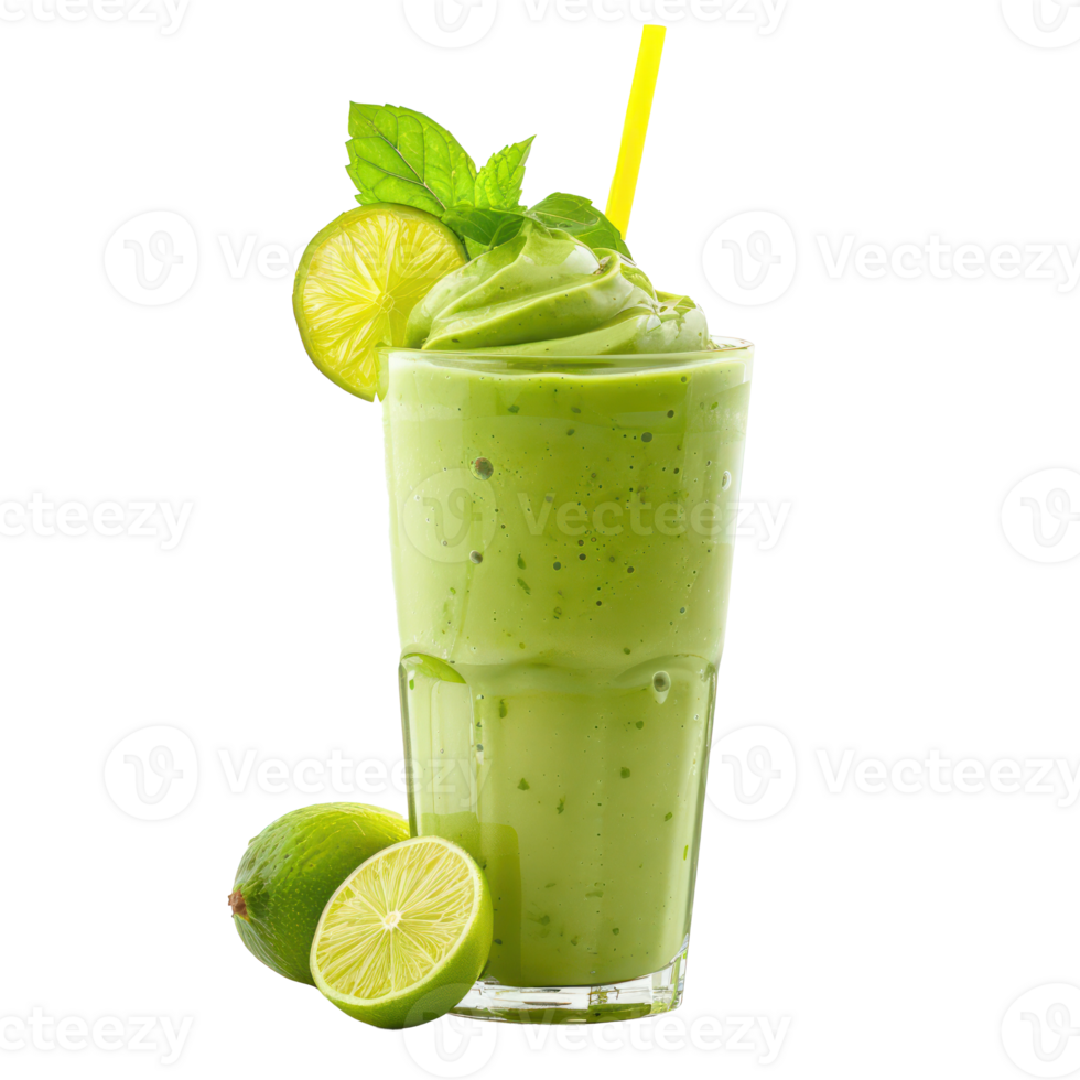 Lime Smoothie drink front view isolate on transparency background png