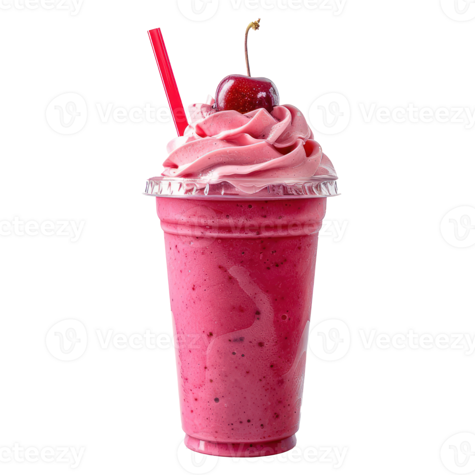 Cherry Smoothie drink front view isolate on transparency background png