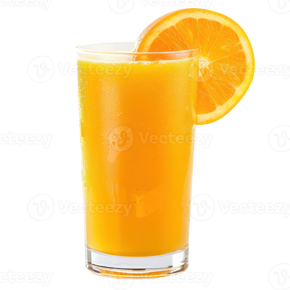 Orange juice front view isolate on transparency background png
