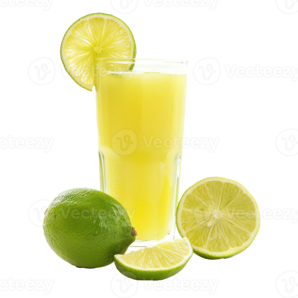 Lime juice front view isolate on transparency background png