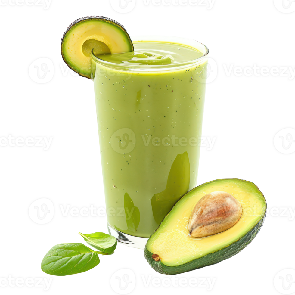 Avocado juice front view isolate on transparency background png