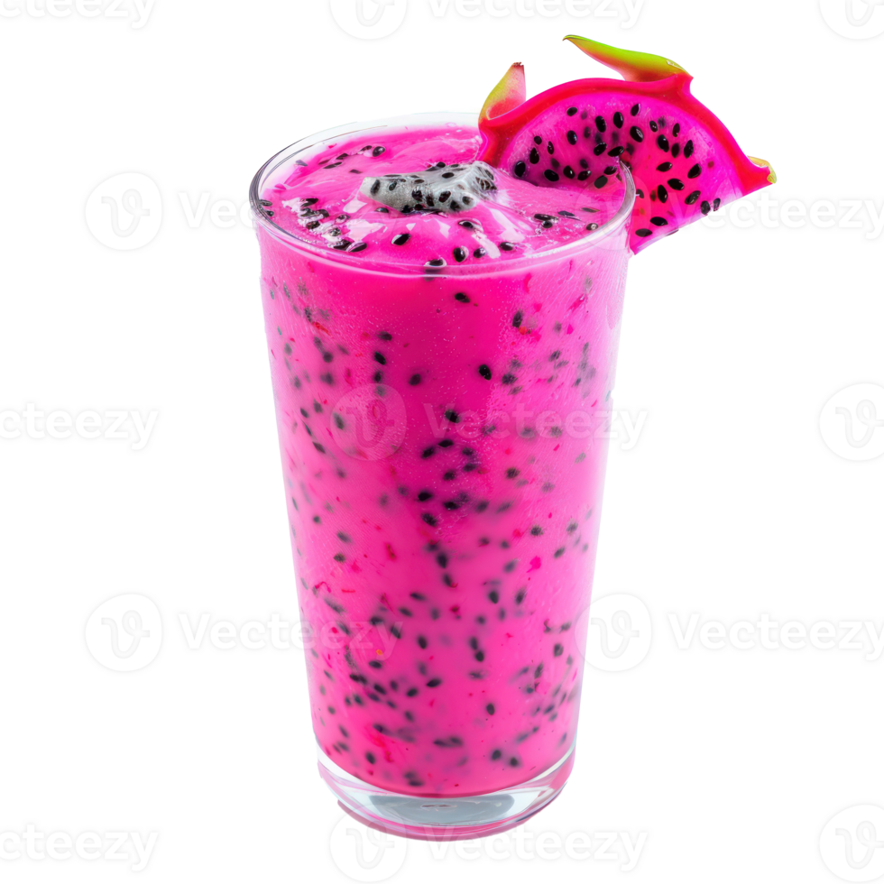 Dragon fruit Smoothie drink front view isolate on transparency background png