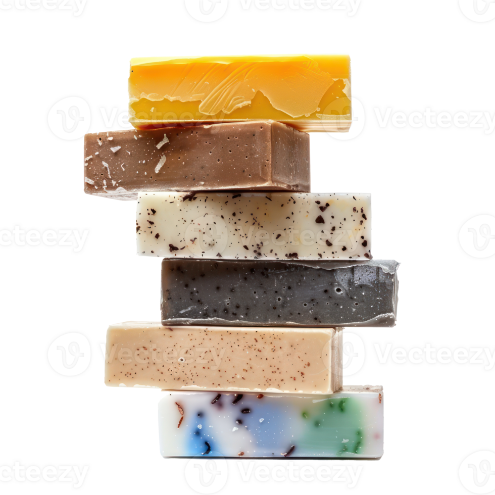 Stack of body wash soap side view isolate on transparency background png