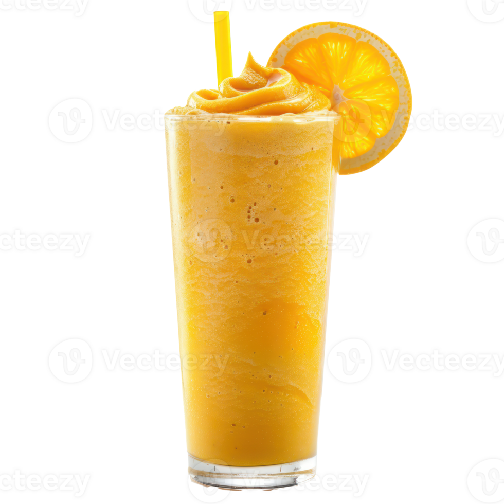 Orange Smoothie drink front view isolate on transparency background png