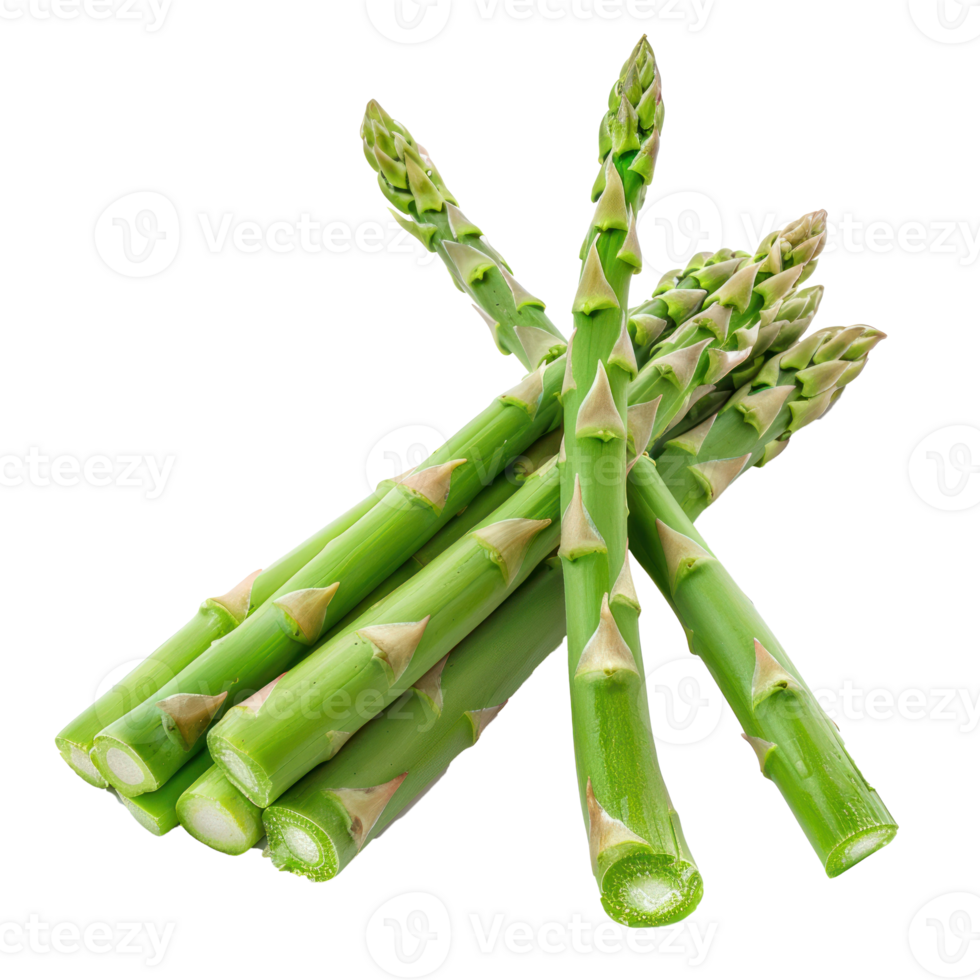 whole and half Asparagus isolate on transparency background png