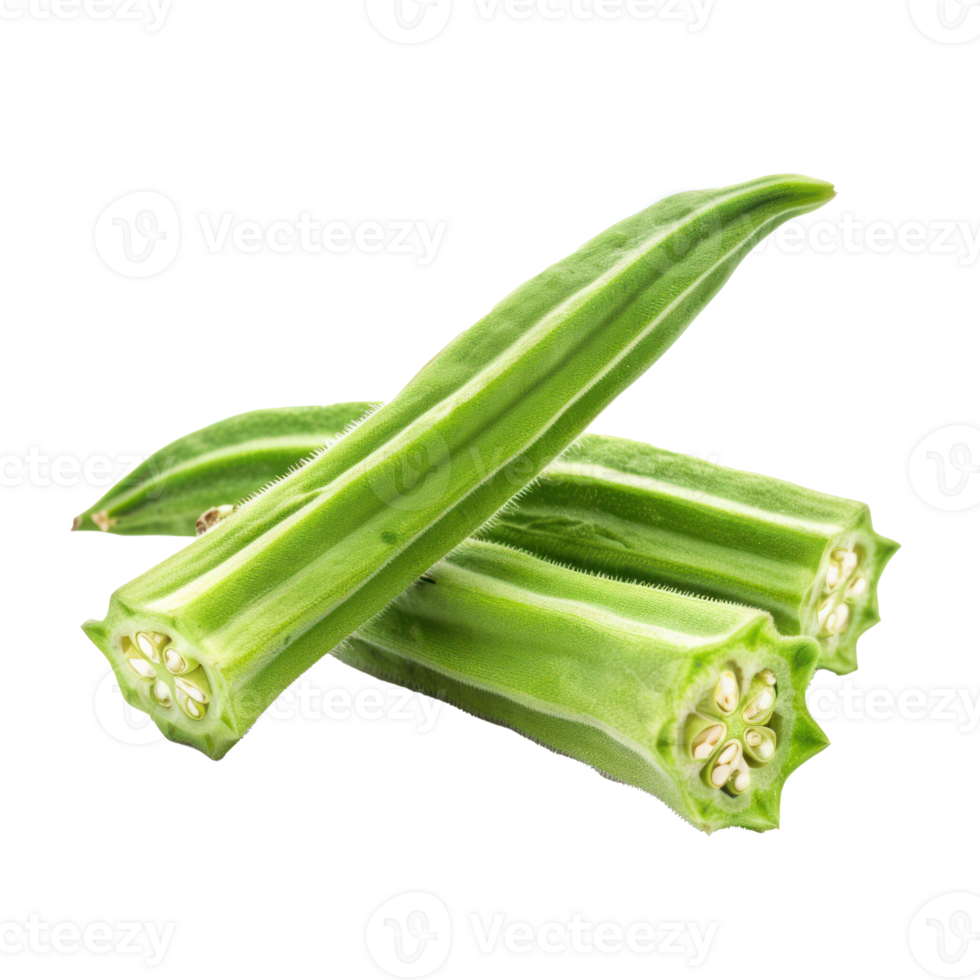 Piece of Okra isolate on transparency background png