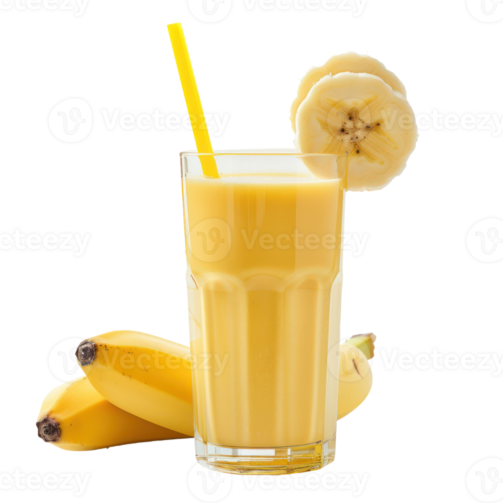 Banana juice front view isolate on transparency background png