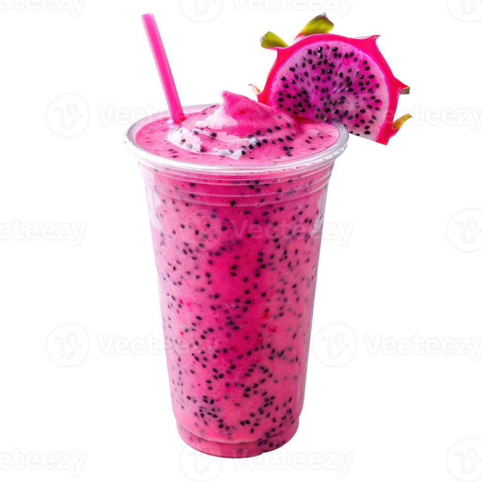 Dragon fruit Smoothie drink front view isolate on transparency background png