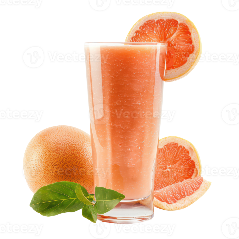 Grapefruit Smoothie drink front view isolate on transparency background png