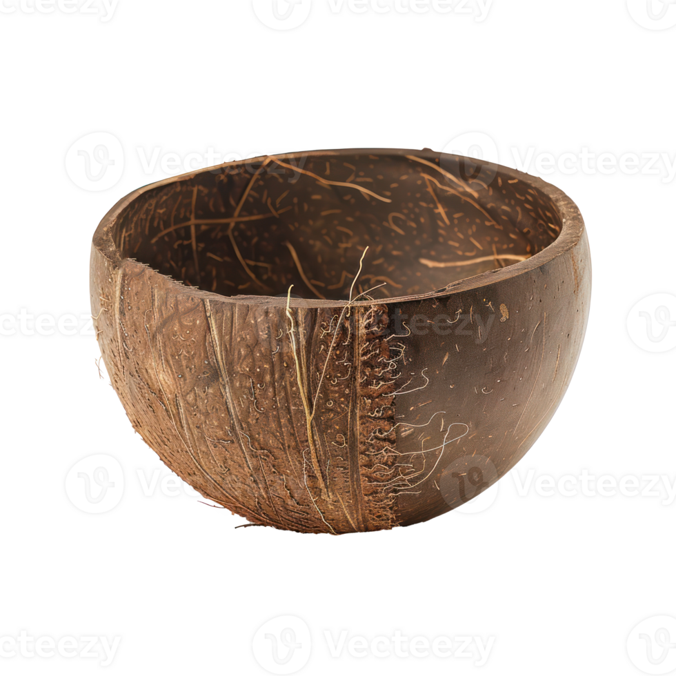Coconut in a bowl front view isolate on transparency background png
