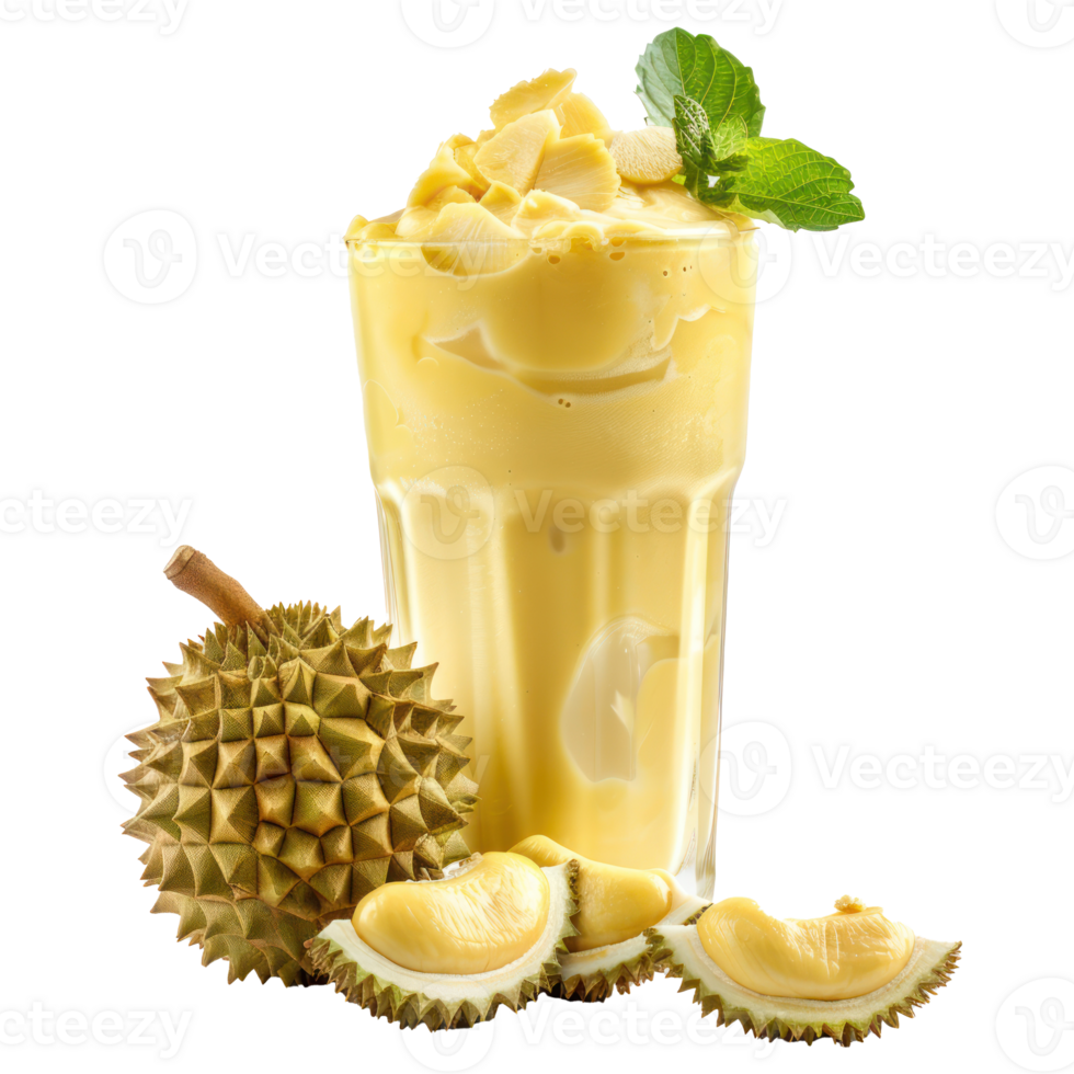 durian fruit Smoothie drink front view isolate on transparency background png