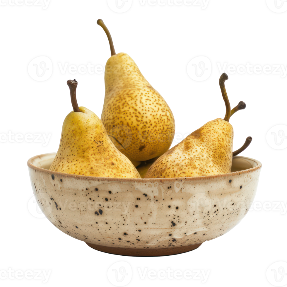 pear in a bowl front view isolate on transparency background png