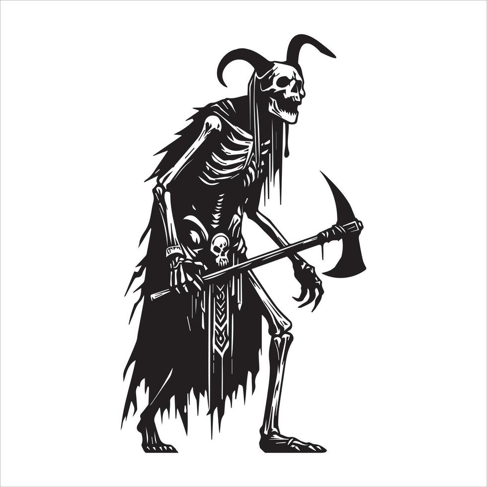 mythical creature skeleton Illustration vector